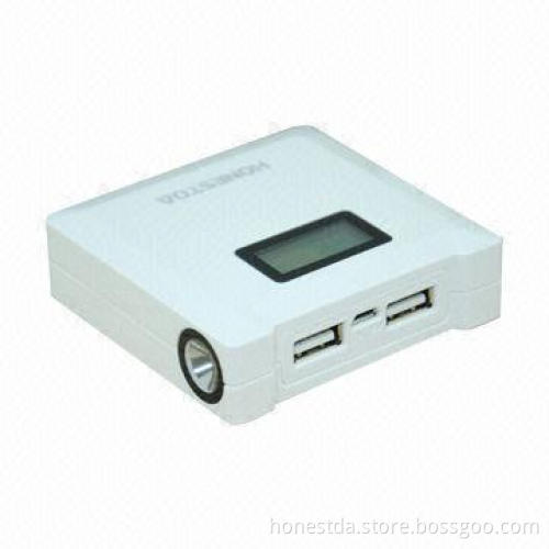 Dual USB Ports Power Bank with LED Display, RoHS Mark, 5,600mAh, 4,400mA